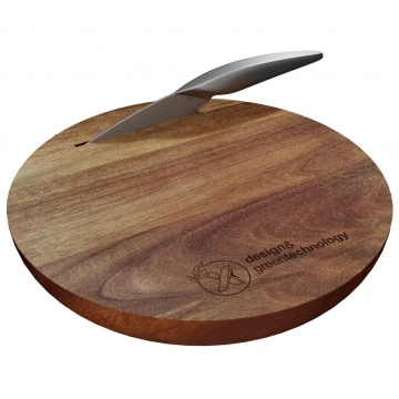 Cutting board and knife set FSC 100% acacia wood