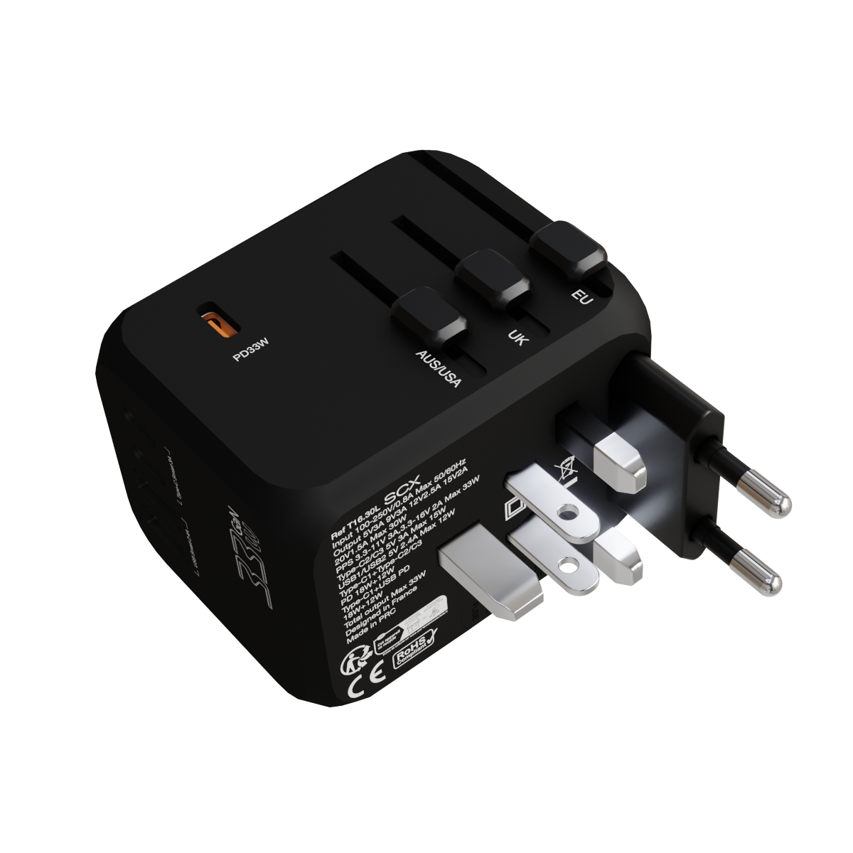 T16 - Universal travel adapter 33W