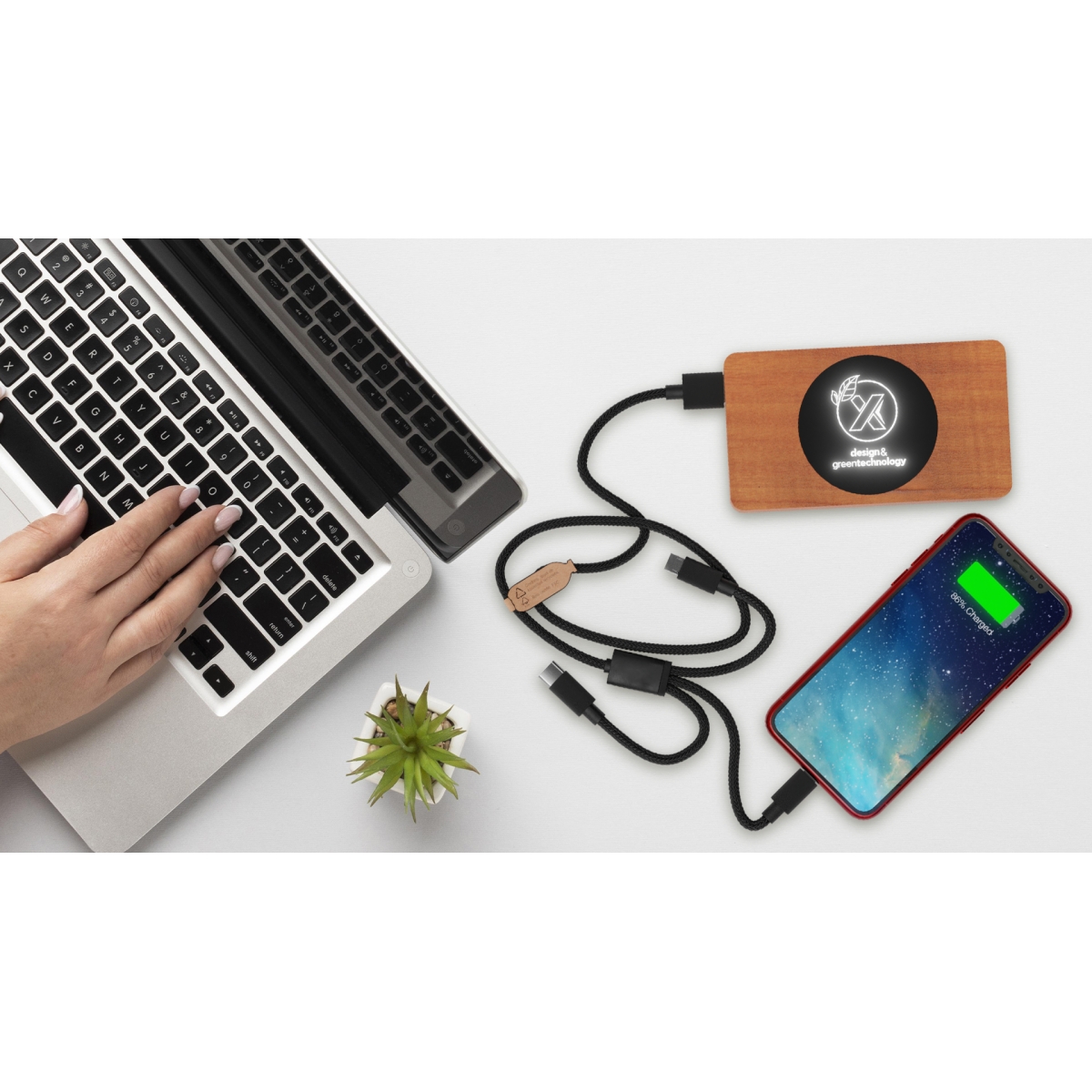 P37 - Powerbank Wireless Wood 5000